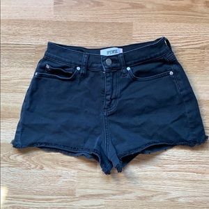 PINK HIGH WAISTED BLACK SHORTS